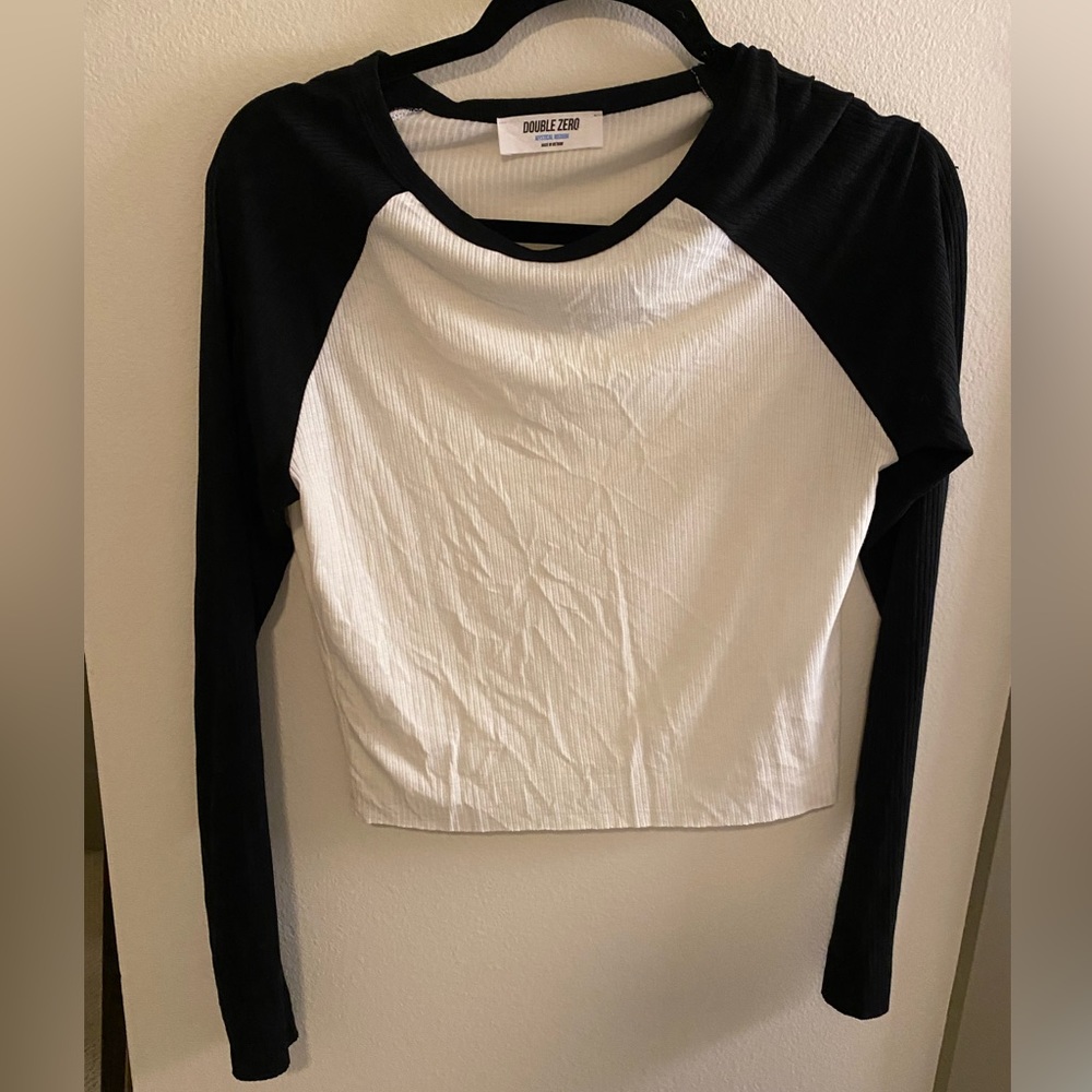Double Zero cropped baseball tee